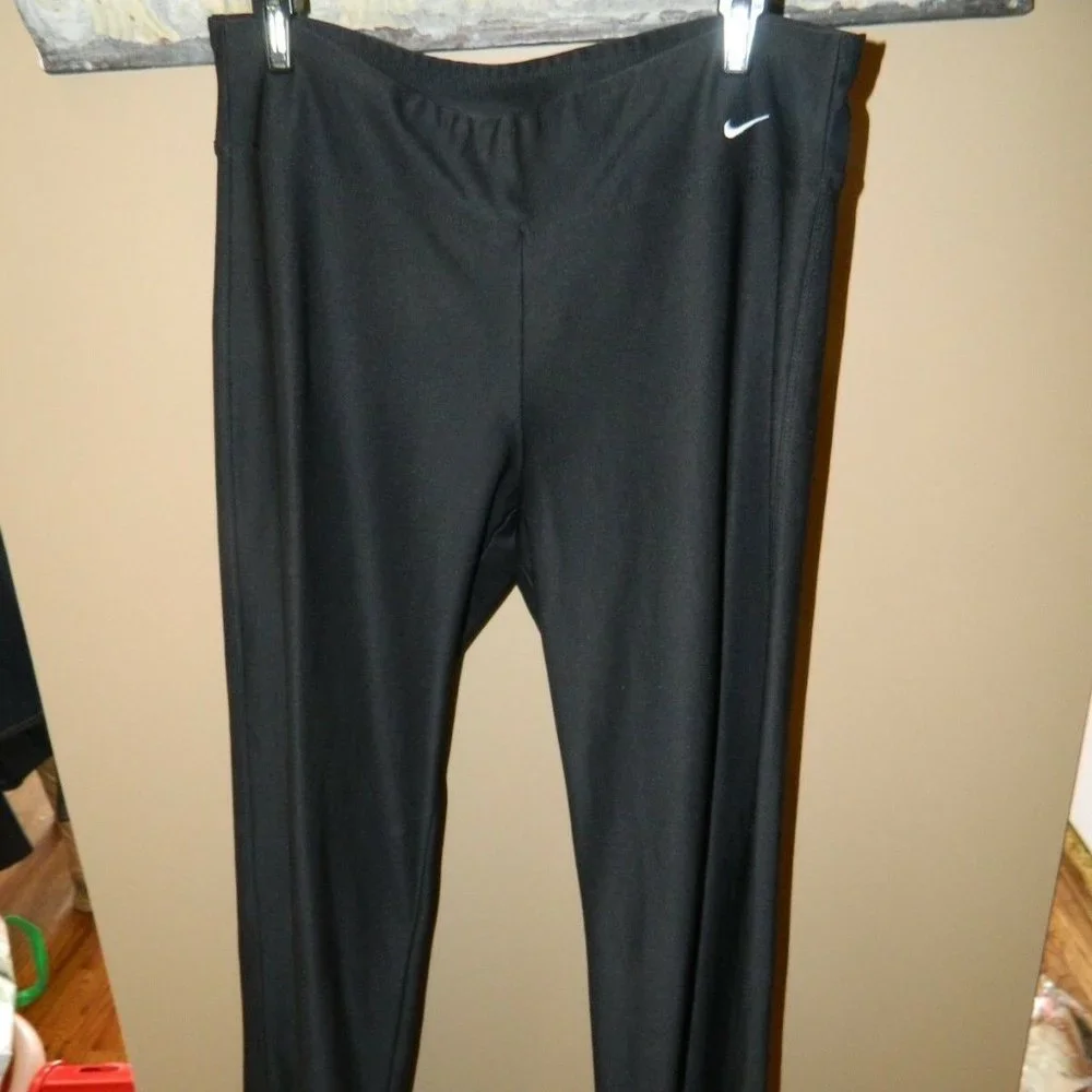 Vtg Nike Dri-Fit Running Yoga Womens Pants Black Stretch Workout Size M (V-2)